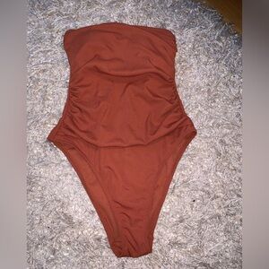 Shade & Shore Rust One Piece Swimsuit size Small 4-6 NWOT
